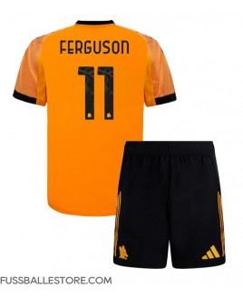 Günstige AS Roma Evan Ferguson #11 Auswärts Trikotsatzt Kinder 2025-26 Kurzarm (+ Kurze Hosen)